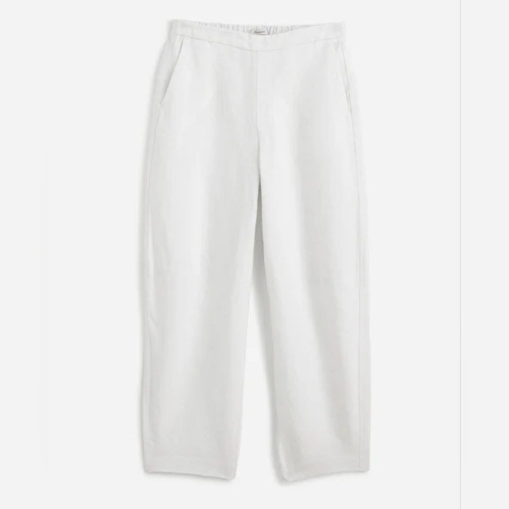 Madewell Women's White Linen Barrel Pants